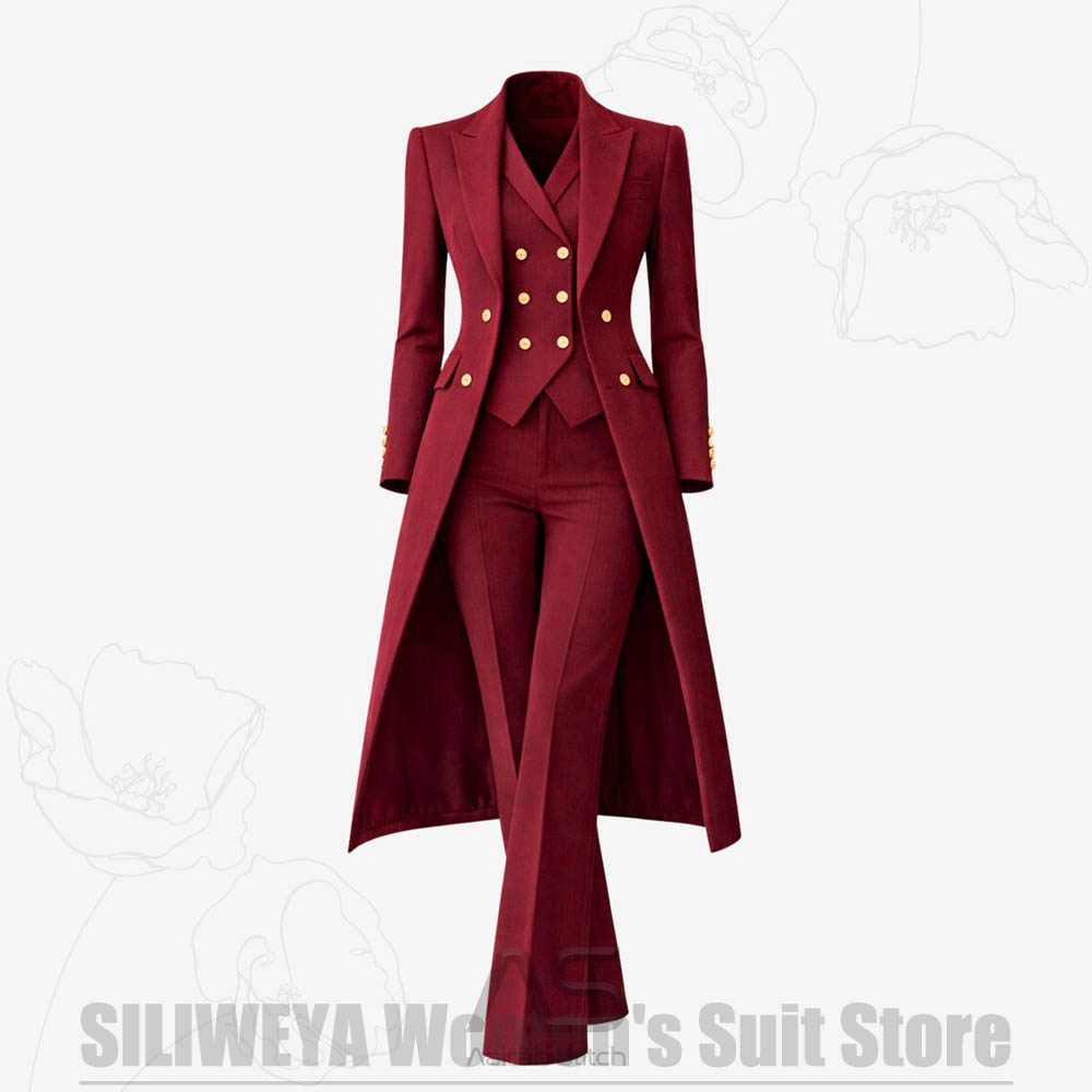 Formal Vest Waistcoat - Conjunto Feminino de 3 Peças: Casaco