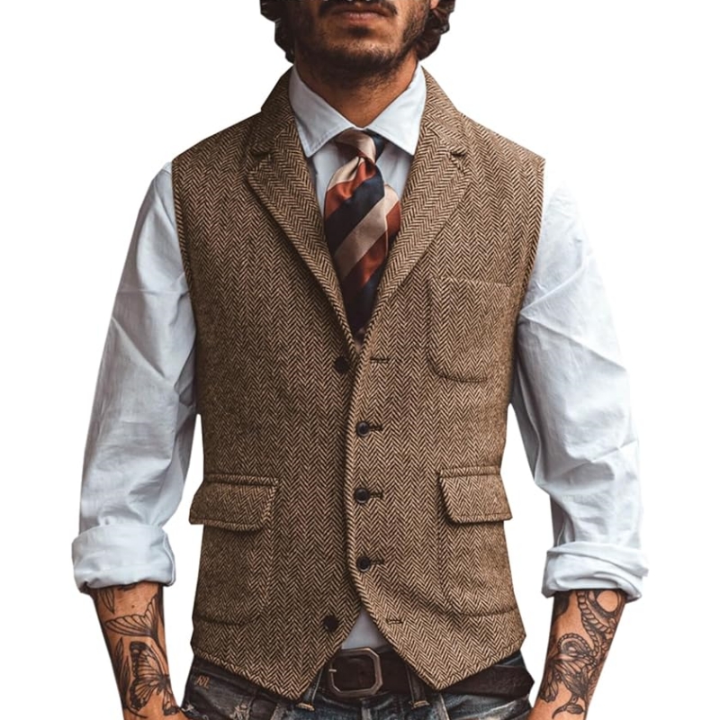 Formal Vest Waistcoat - Novo Colete Masculino com Gola V