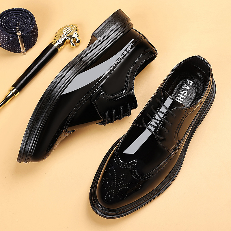Sapatos masculinos de couro en - Patent Leather Oxford avaliação e preço
