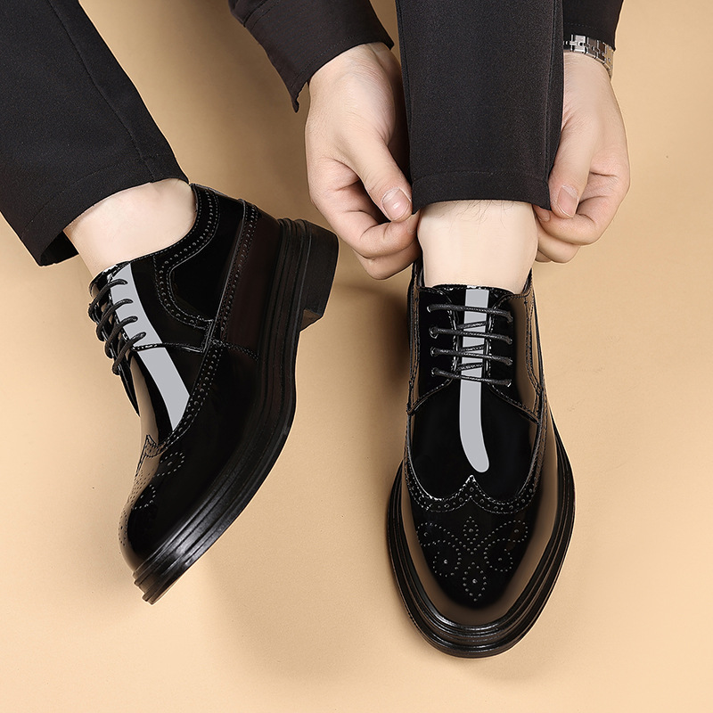 Sapatos masculinos de couro en - Patent Leather Oxford avaliação e preço