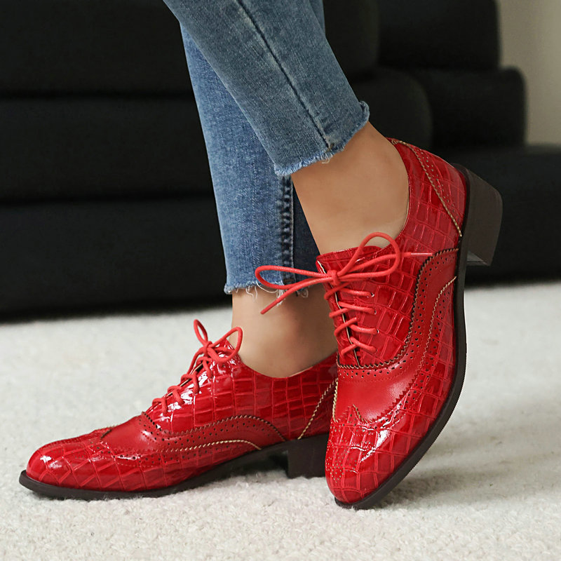 Sapatos Oxford Brogue Feminino - Patent Leather Oxford avaliação e preço