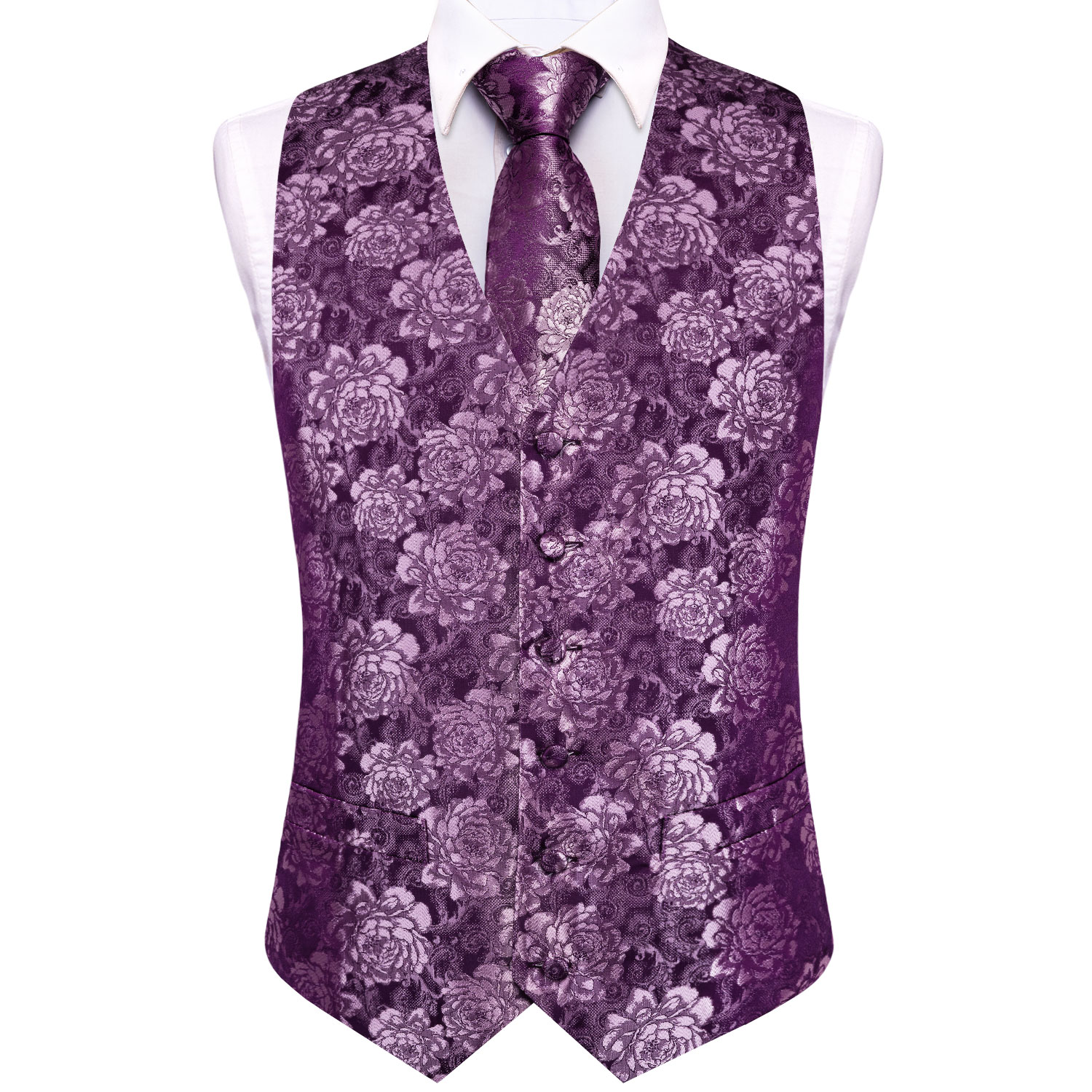 Colete Masculino Floral Roxo c - Formal Vest Waistcoat avaliação e preço