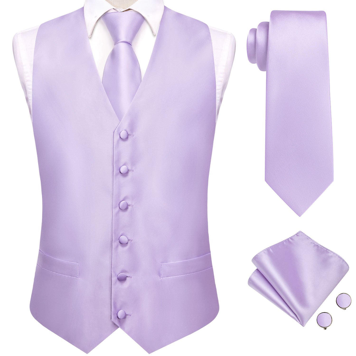 Colete Masculino Hi-Tie Sólido - Formal Vest Waistcoat avaliação e preço
