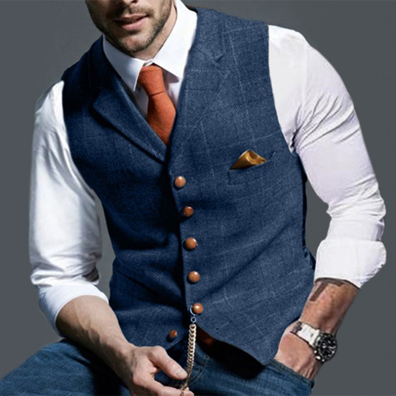 Moda masculina coletes lapela  - Formal Vest Waistcoat avaliação e preço