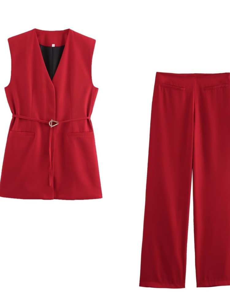 Senhoras cor sólida conjunto d - Formal Vest Waistcoat avaliação e preço