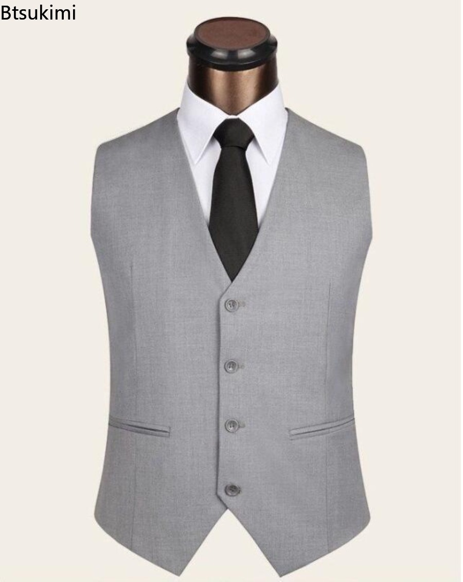 S-6XL plus size masculino core - Formal Vest Waistcoat avaliação e preço