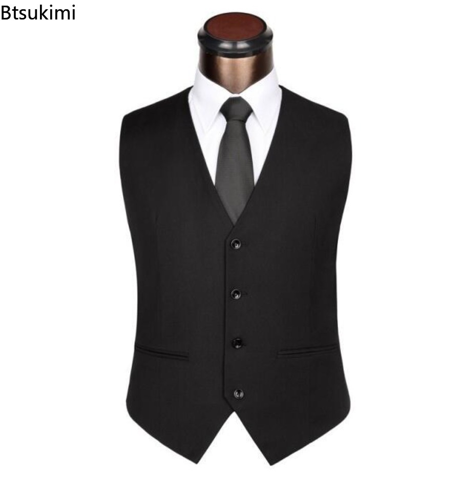 S-6XL plus size masculino core - Formal Vest Waistcoat avaliação e preço