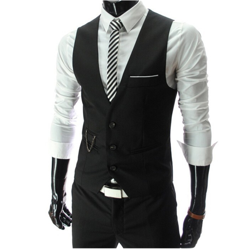 2026 Novo Colete Cinza Slim Fi - Formal Vest Waistcoat avaliação e preço