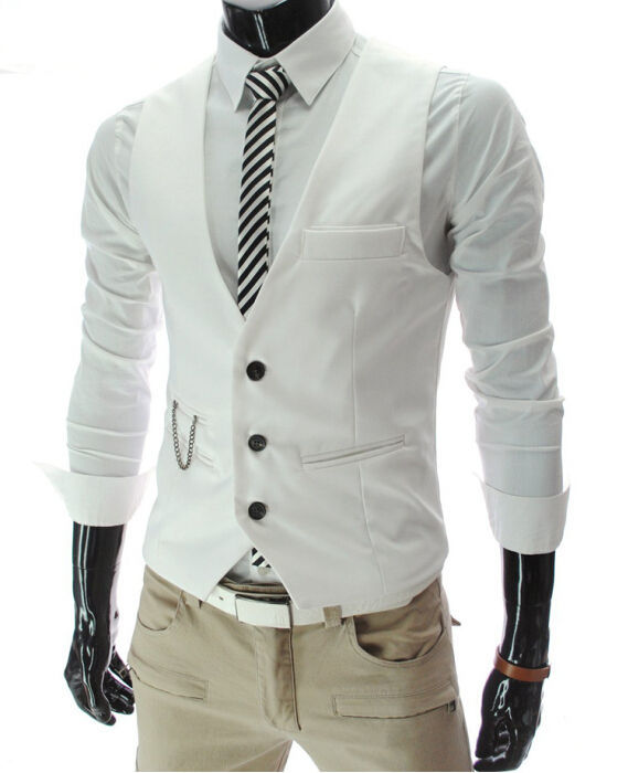 2026 Novo Colete Cinza Slim Fi - Formal Vest Waistcoat avaliação e preço
