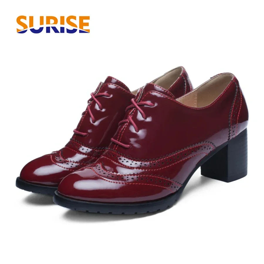 Saltos altos de couro enverniz - Patent Leather Oxford avaliação e preço
