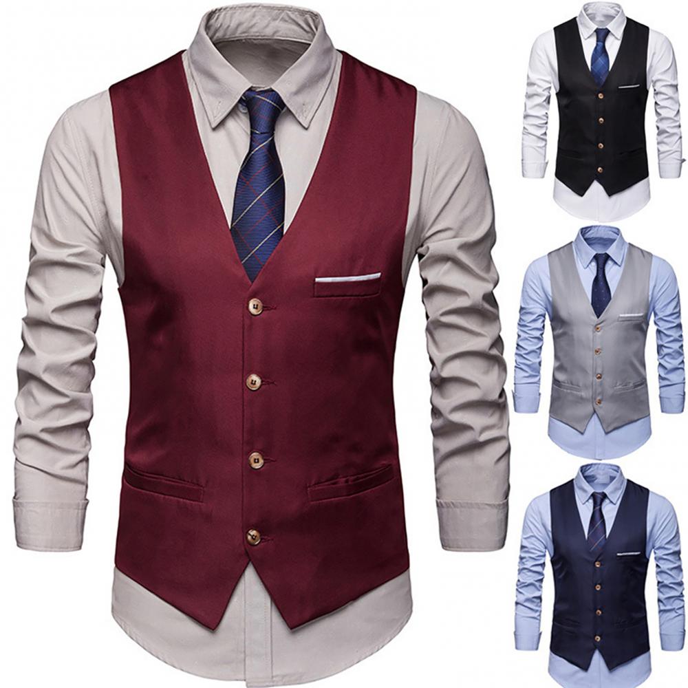 Coletes de vestido para homens - Formal Vest Waistcoat avaliação e preço