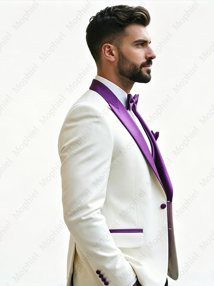Ternos Masculinos Brancos 3 Pe - Men'S Formal Wear avaliação e preço