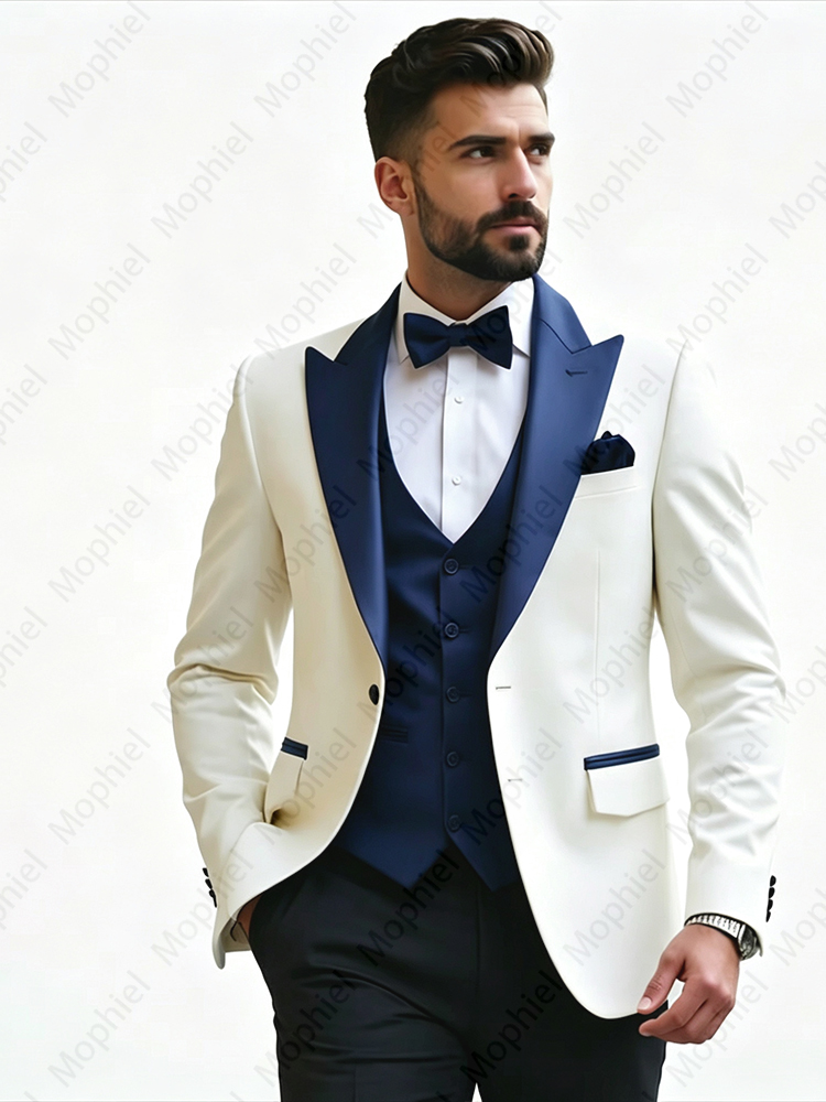 Ternos Masculinos Brancos 3 Pe - Men'S Formal Wear avaliação e preço
