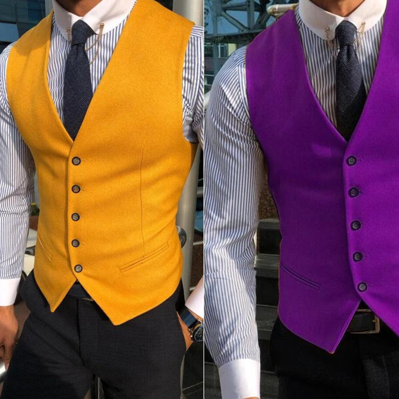 Nova arrvial colete masculino  - Formal Vest Waistcoat avaliação e preço